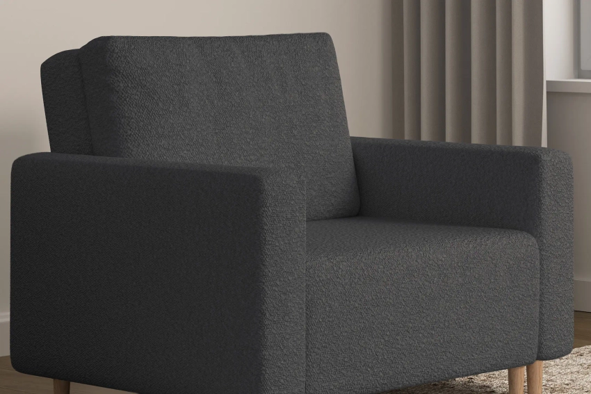 Ciemnoszara sofa amerykanka 1-osobowa rozkładana do spania Luna 1 Lambi