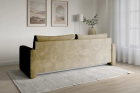 Beżowa kanapa sofa 3-osobowa z funkcją spania Bergamo welur Monolith
