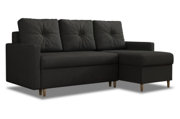 Narożnik Skandynawski sofa rozkładana z funkcją spania w delikatnej tkaninie welurowej