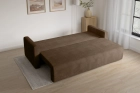 Brązowa rozkładana kanapa sofa do salonu Bergamo welur Monolith