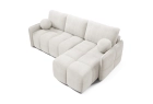 Narożnik bouclé Cloud z funkcją spania w szarej bieli boucle Lambi 09