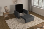 Ciemnoszara sofa amerykanka 1-osobowa rozkładana do spania Luna 1 Lambi