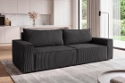 Kanapa rozkładana ciemnoszara do salonu sofa z pojemnikiem Como Poso
