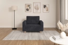 Ciemnoszara sofa amerykanka 1-osobowa rozkładana do spania Luna 1 Poso