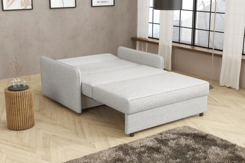 Amerykanka Alex 2 rozkładana sofa z funkcją spania w tkaninie boucle