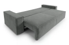 Szara sofa welurowa do salonu z funkcją spania premium Como Monolith