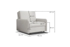 Amerykanka Alex 1 jednoosobowa rozkładana sofa z funkcją spania w tkaninie boucle