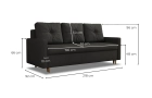 Kanapa Skandynawska minimalistyczna sofa rozkładana z funkcją spania w tkaninie welurowej