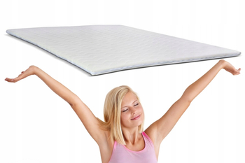 Materac piankowy biały topper ze zdejmowanym pokrowcem do łóżek 160x200 cm