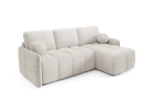 Narożnik bouclé Cloud z funkcją spania w szarej bieli boucle Lambi 09