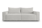 Sofa 3-osobowa szara biel do salonu z funkcją spania Como boucle Lambi