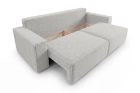 Sofa 3-osobowa szara biel do salonu z funkcją spania Como boucle Lambi