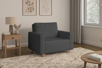 Ciemnoszara sofa amerykanka 1-osobowa rozkładana do spania Luna 1 Lambi