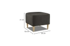 Ciemnoszary podnóżek do fotela tapicerowany Monolith