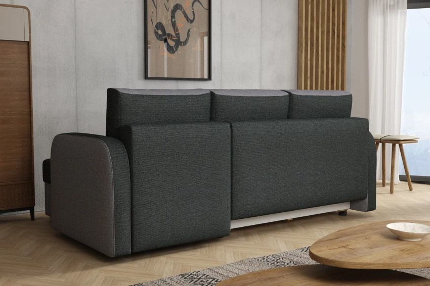 Narożnik Tores sofa rozkładana z funkcją spania w wytrzymałej tkaninie Inari