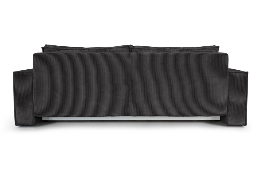 Kanapa rozkładana ciemnoszara do salonu sofa z pojemnikiem Como Poso