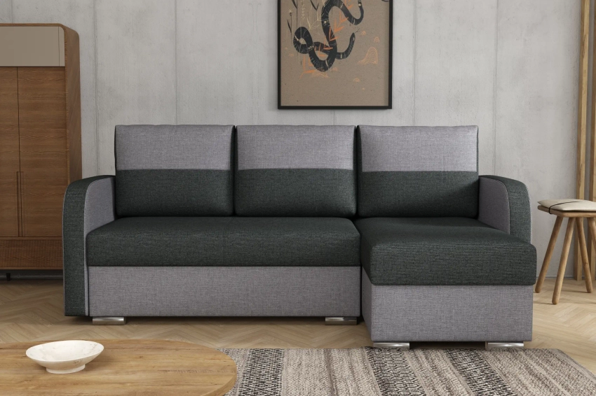 Narożnik Tores sofa rozkładana z funkcją spania w wytrzymałej tkaninie Inari