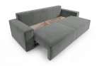 Szara sofa welurowa do salonu z funkcją spania premium Como Monolith