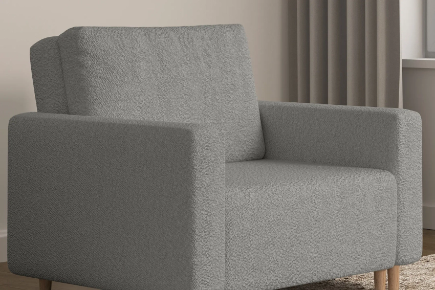Amerykanka 1-osobowa szara sofa z funkcją spania rozkładana Luna 1 Lambi