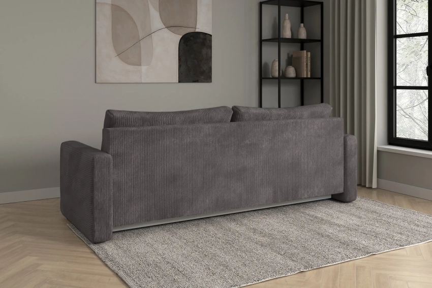 Szara rozkładana kanapa sofa do salonu Bergamo sztruks Poso
