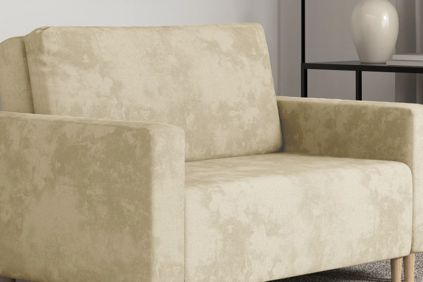 Sofa rozkładana amerykanka 2-osobowa welurowa beżowa Luna 2 Monolith