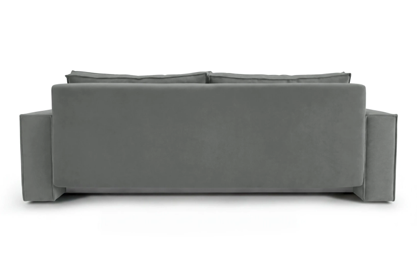 Szara sofa welurowa do salonu z funkcją spania premium Como Monolith