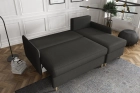 Narożnik Milano sofa rozkładana z funkcją spania w tkaninie welurowej
