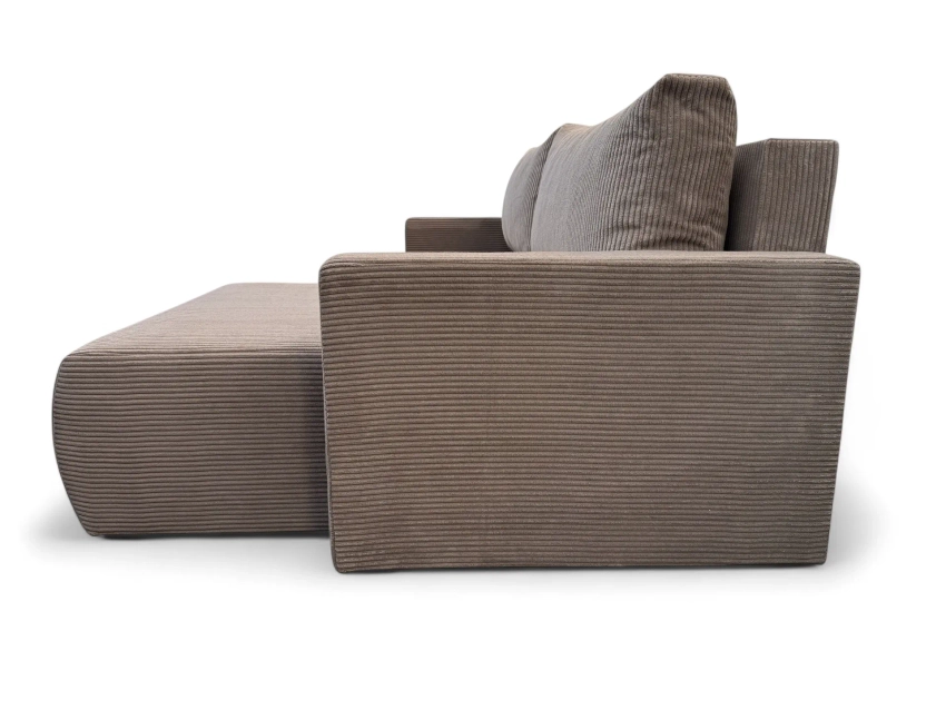 Komfortowy narożnik Bergamo z funkcją spania, sofa z pojemnikiem na pościel
