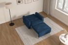 Granatowa sofa amerykanka 1-osobowa rozkładana z pojemnikiem Luna 1 Poso