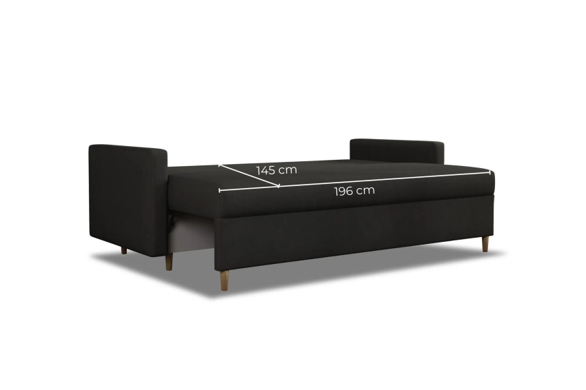 Kanapa Skandynawska minimalistyczna sofa rozkładana z funkcją spania w tkaninie welurowej