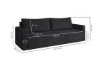 Granatowa rozkładana kanapa sofa do salonu Bergamo sztruks Poso