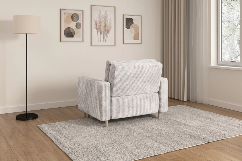 Sofa amerykanka 1-osobowa kremowa z funkcją spania Luna 1 Poso