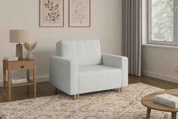 Amerykanka 1-osobowa szara biel sofa rozkładana z pojemnikiem Luna 1 Lambi