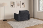 Ciemnoszara sofa amerykanka 1-osobowa rozkładana do spania Luna 1 Poso