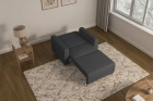Ciemnoszara sofa amerykanka 1-osobowa rozkładana do spania Luna 1 Lambi