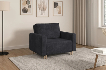 Ciemnoszara sofa amerykanka 1-osobowa rozkładana do spania Luna 1 Poso