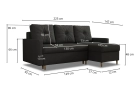 Narożnik Skandynawski sofa rozkładana z funkcją spania w delikatnej tkaninie welurowej