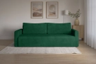 Kanapa sofa z funkcją spania welurowa Bergamo butelkowa zieleń Monolith