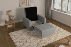 Amerykanka 1-osobowa szara sofa z funkcją spania rozkładana Luna 1 Lambi