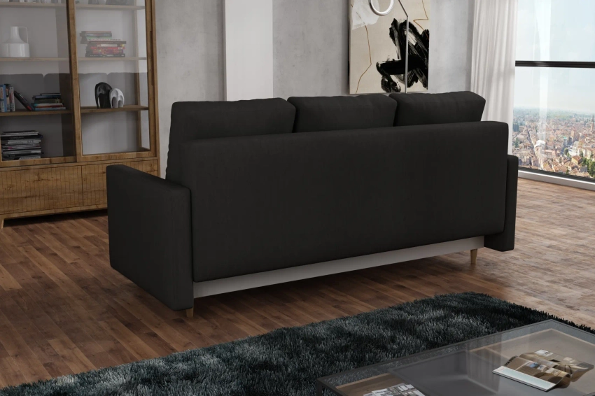 Kanapa Skandynawska minimalistyczna sofa rozkładana z funkcją spania w tkaninie welurowej