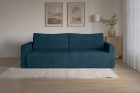 Granatowa kanapa sofa z funkcją spania do salonu Bergamo welur Monolith