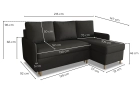 Narożnik Milano sofa rozkładana z funkcją spania w tkaninie welurowej