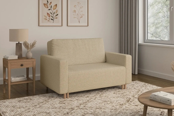 Sofa rozkładana amerykanka 2-osobowa boucle beżowa Luna 2 Lambi