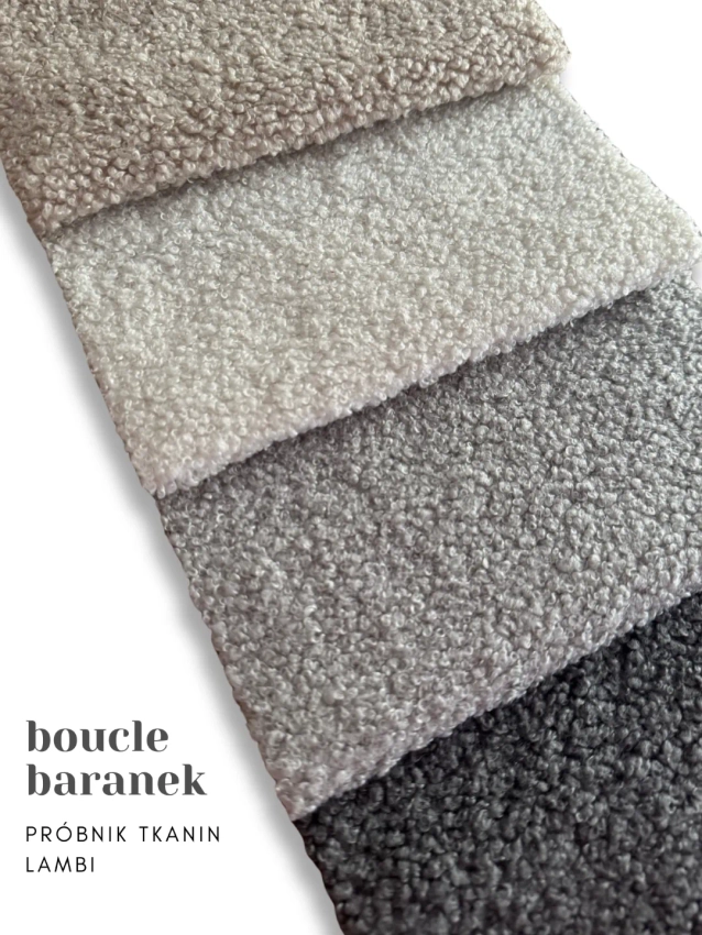 Próbnik tkanin Lambi - 4 kolory tkanina boucle baranek