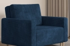 Granatowa sofa amerykanka 1-osobowa rozkładana z pojemnikiem Luna 1 Poso