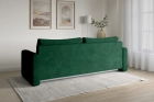 Kanapa sofa z funkcją spania welurowa Bergamo butelkowa zieleń Monolith
