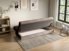 Beżowa wersalka rozkładana Nadia bez boków welur Paros
