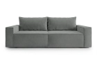 Szara sofa welurowa do salonu z funkcją spania premium Como Monolith
