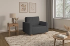 Ciemnoszara sofa amerykanka 1-osobowa rozkładana do spania Luna 1 Lambi