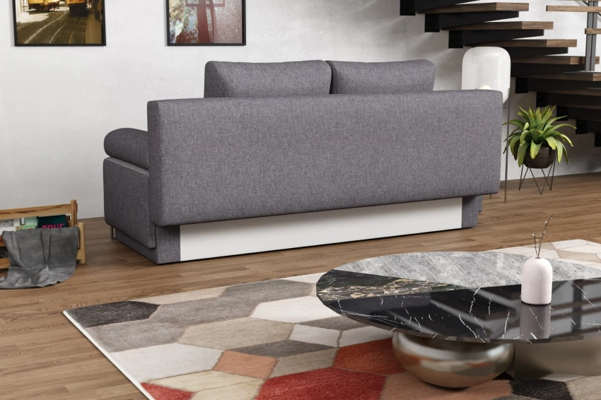 Kanapa rozkładana z funkcją spania Verona w tkaninie boucle, sztruks, velvet i plecionka